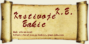 Krstivoje Bakić vizit kartica